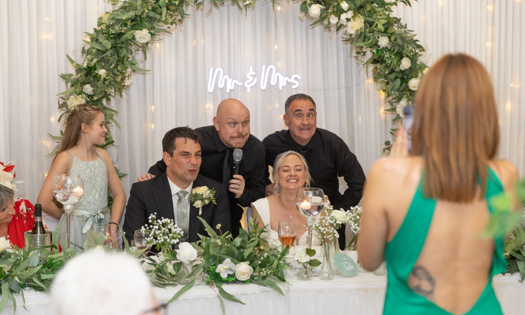 The Sing Along Waiters providing wedding entertainment for Gaynor and Andrew's wedding at the Royal Toby.