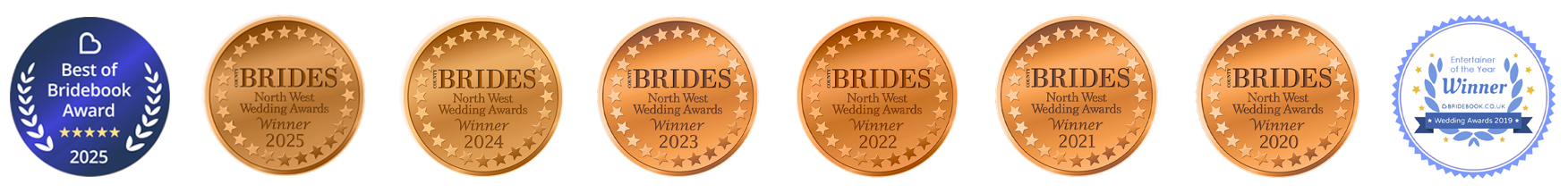 8 winner badges